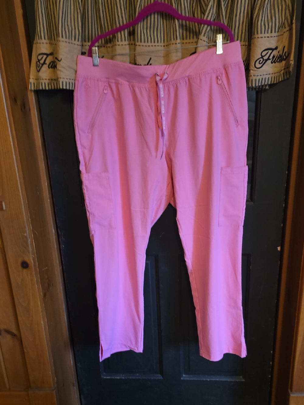 Med Couture Hot Pink Scrub Pants with Branded Drawstring